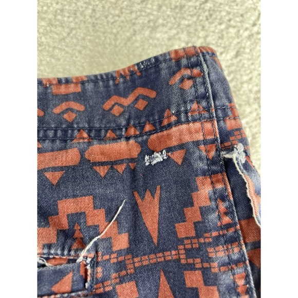 Mossimo Supply Co-Shorts-Men's 38x11 Cotton Flat Front Pockets Blue Rust Aztec - Picture 6 of 8